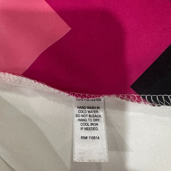 JW Style Colorful Colorblock Women's Short Sleeve Shirt Size M - Picture 4 of 4